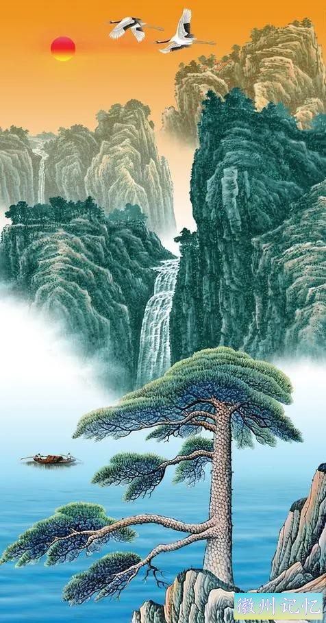 美丽壮阔的迎客松手绘壁纸-30.jpg