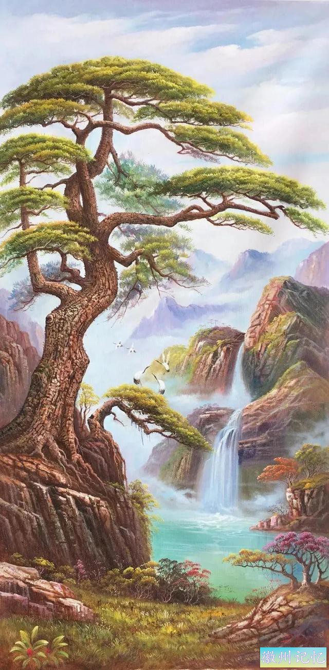 美丽壮阔的迎客松手绘壁纸-65.jpg